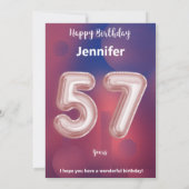 Carte d'anniversaire heureuse à 57 ans (Dos)