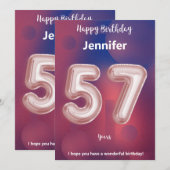 Carte d'anniversaire heureuse à 57 ans (Devant / Derrière)