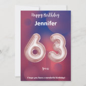 Carte d'anniversaire heureuse à 63 ans (Devant)