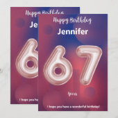 Carte d'anniversaire heureuse à 67 ans (Devant / Derrière)