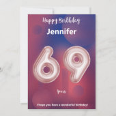 Carte d'anniversaire heureuse à 69 ans (Dos)