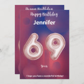 Carte d'anniversaire heureuse à 69 ans (Devant / Derrière)