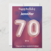 Carte d'anniversaire heureuse à 70 ans (Dos)