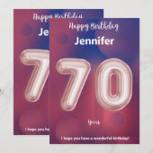 Carte d'anniversaire heureuse à 70 ans (Devant / Derrière)