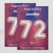 Carte d'anniversaire heureuse à 72 ans (Devant / Derrière)