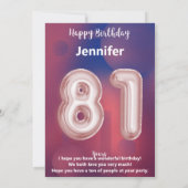 Carte d'anniversaire heureuse à 81 ans (Dos)
