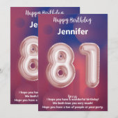 Carte d'anniversaire heureuse à 81 ans (Devant / Derrière)