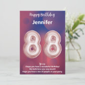 Carte d'anniversaire heureuse à 88 ans (Debout devant)