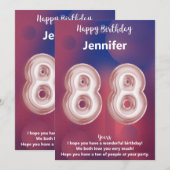 Carte d'anniversaire heureuse à 88 ans (Devant / Derrière)