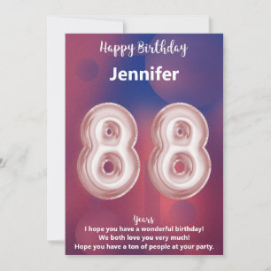 Carte d'anniversaire heureuse à 88 ans