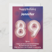 Carte d'anniversaire heureuse à 89 ans (Devant)
