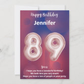 Carte d'anniversaire heureuse à 89 ans (Dos)
