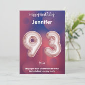 Carte d'anniversaire heureuse à 93 ans (Debout devant)