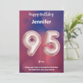 Carte d'anniversaire heureuse à 95 ans (Debout devant)