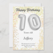 Carte d'anniversaire heureuse à dix ans (Devant)