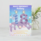 Carte d'anniversaire heureuse à dix-huit ans (Debout devant)