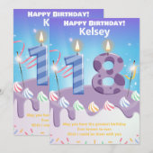 Carte d'anniversaire heureuse à dix-huit ans (Devant / Derrière)