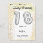 Carte d'anniversaire heureuse à dix-huit ans (Devant / Derrière)