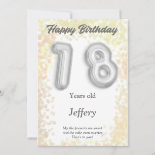 Carte d'anniversaire heureuse à dix-huit ans