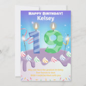 Carte d'anniversaire heureuse à dix-neuf ans (Dos)