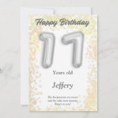 Carte d'anniversaire heureuse à dix-sept ans (Dos)