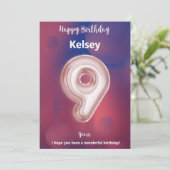 Carte d'anniversaire heureuse à neuf ans (Debout devant)