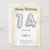 Carte d'anniversaire heureuse à quatorze ans (Dos)
