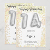 Carte d'anniversaire heureuse à quatorze ans (Devant / Derrière)