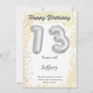 Carte d'anniversaire heureuse à treize ans