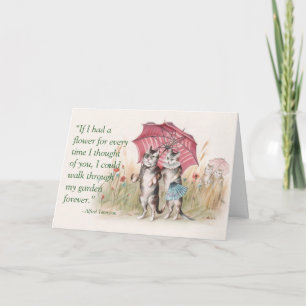 Carte d'anniversaire heureuse - Chats en amour