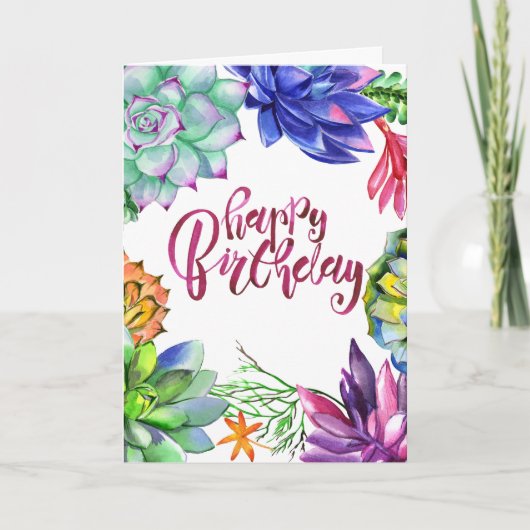 Carte d'anniversaire heureuse couleur aquarelle su (Devant)