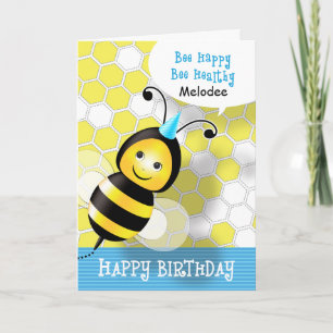 Carte d'anniversaire heureuse d'abeille