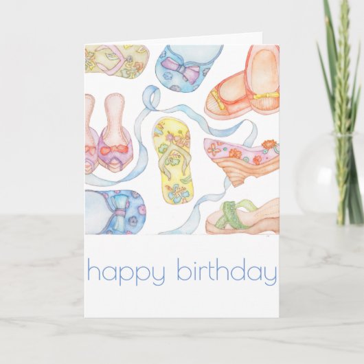 Carte d'anniversaire heureuse de chaussures (Devant)