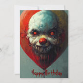 Carte d'anniversaire heureuse de clown malin (Devant)