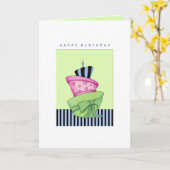 Carte d'anniversaire heureuse de gâteau (Fleur jaune)