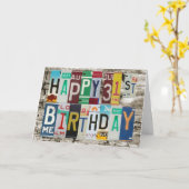 Carte d'anniversaire heureuse de plaques (Fleur jaune)