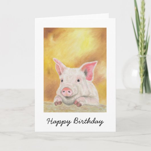 Carte d'anniversaire heureuse de porcelet (Devant)