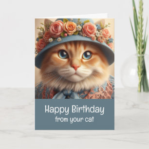 Carte d'anniversaire heureuse de votre chat mignon