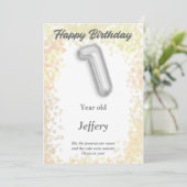 Carte d'anniversaire heureuse d'un an (Debout devant)