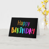 Carte d'anniversaire heureuse en blanc en arc-en-c (Fleur jaune)