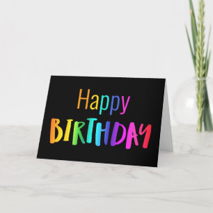 Carte d'anniversaire heureuse en blanc en arc-en-c