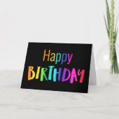 Carte d'anniversaire heureuse en blanc en arc-en-c (Devant)