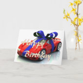 Carte d'anniversaire heureuse nouvelle voiture (Fleur jaune)