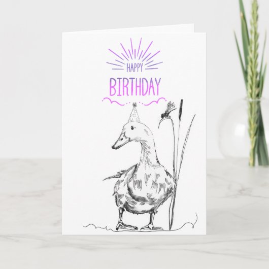 Carte d'anniversaire heureuse pour canard (Devant)