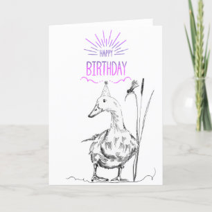 Carte d'anniversaire heureuse pour canard
