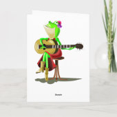 Carte d'anniversaire heureux - Joueur de la guitar (Dos)