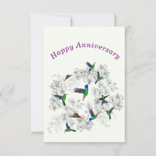 Carte d'anniversaire heureux Oiseaux de printemps 