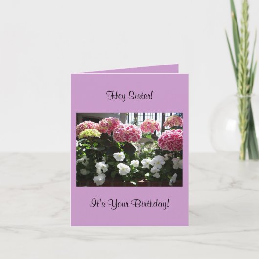 Carte d'anniversaire Hey Soeur (Devant)