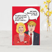 Carte d'anniversaire Hillary vs Trump - Un mur aut (Fleur jaune)