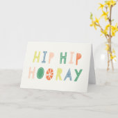 Carte d'anniversaire Hip Hip Hooray - Cobalt (Fleur jaune)